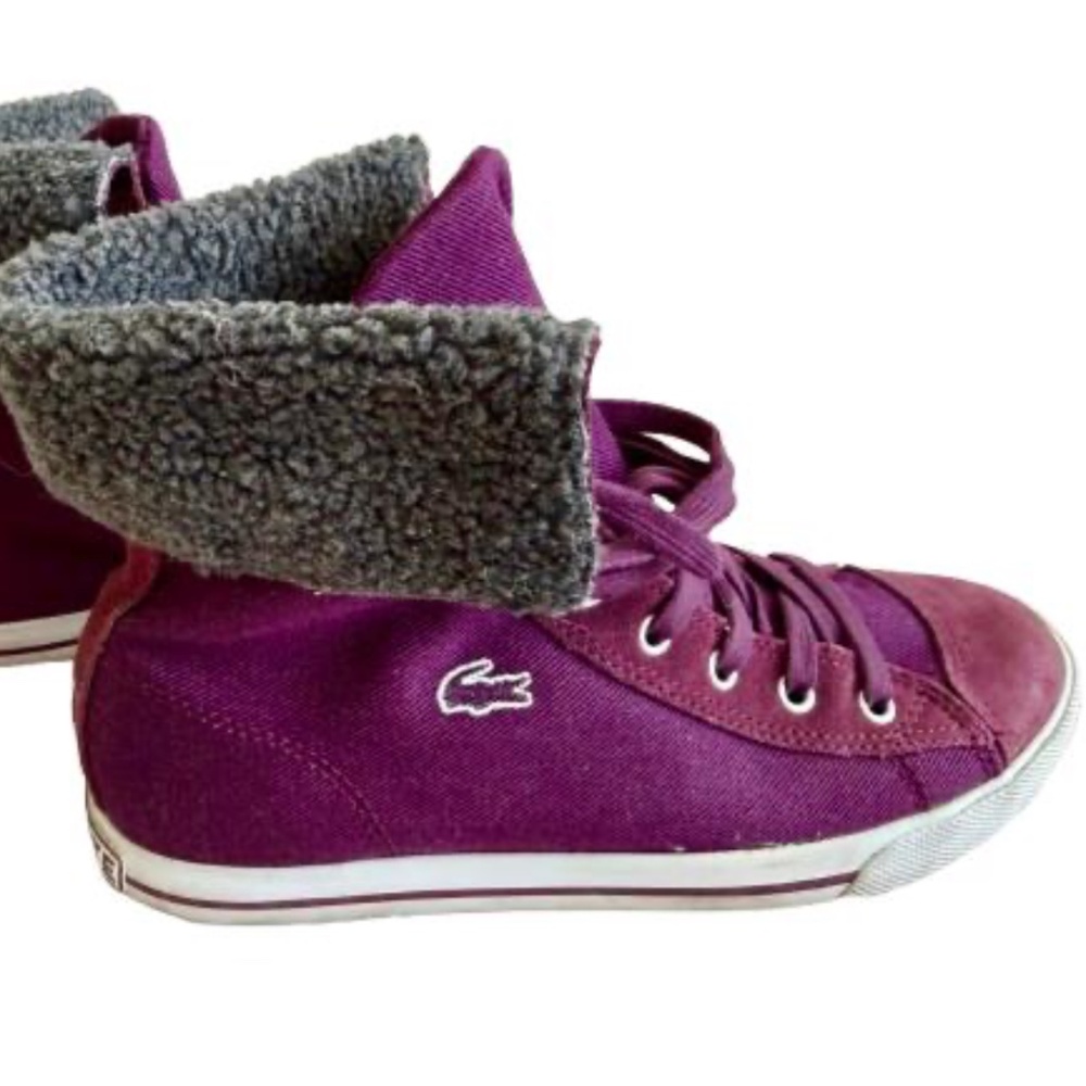 Lacoste High Top Women’s sneakers Sz 9 Purple
